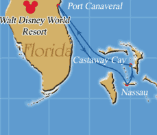 The ports of call on the 3 and 4 day disney cruises