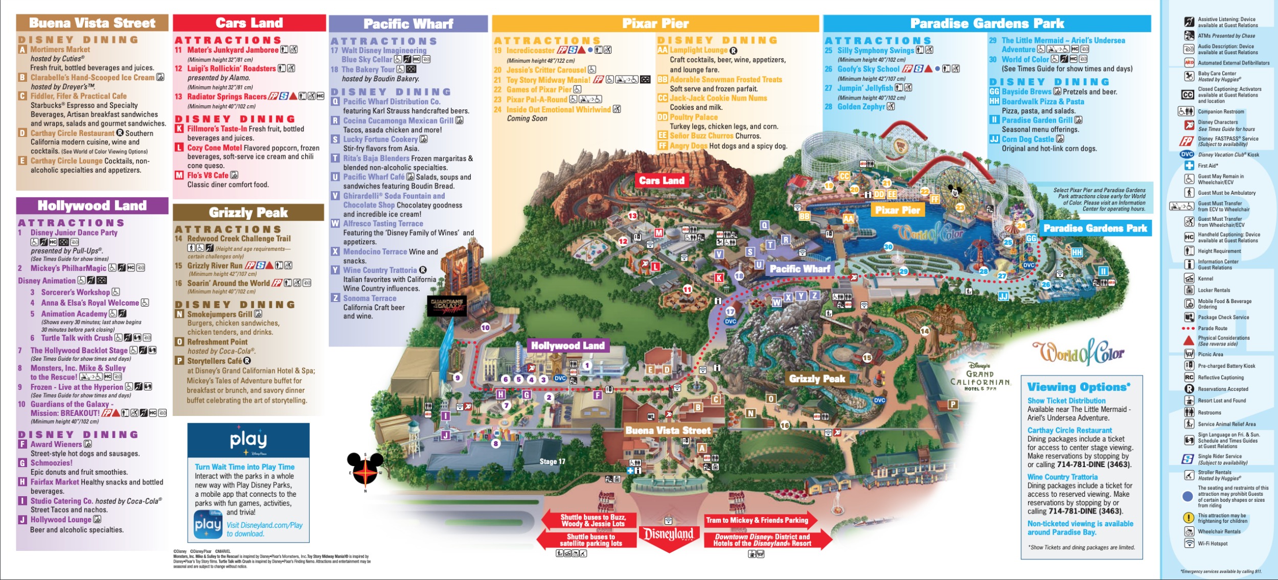 Disney California Adventure Park Map 
