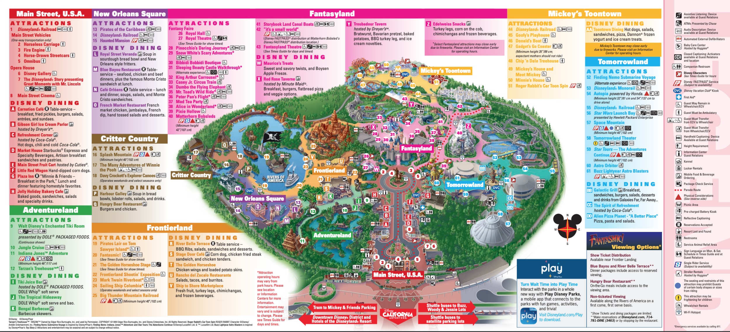 Disneyland Anaheim Park Map Disneyland Theme Parks, Disneyland Park California Adventure